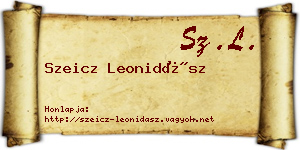 Szeicz Leonidász névjegykártya